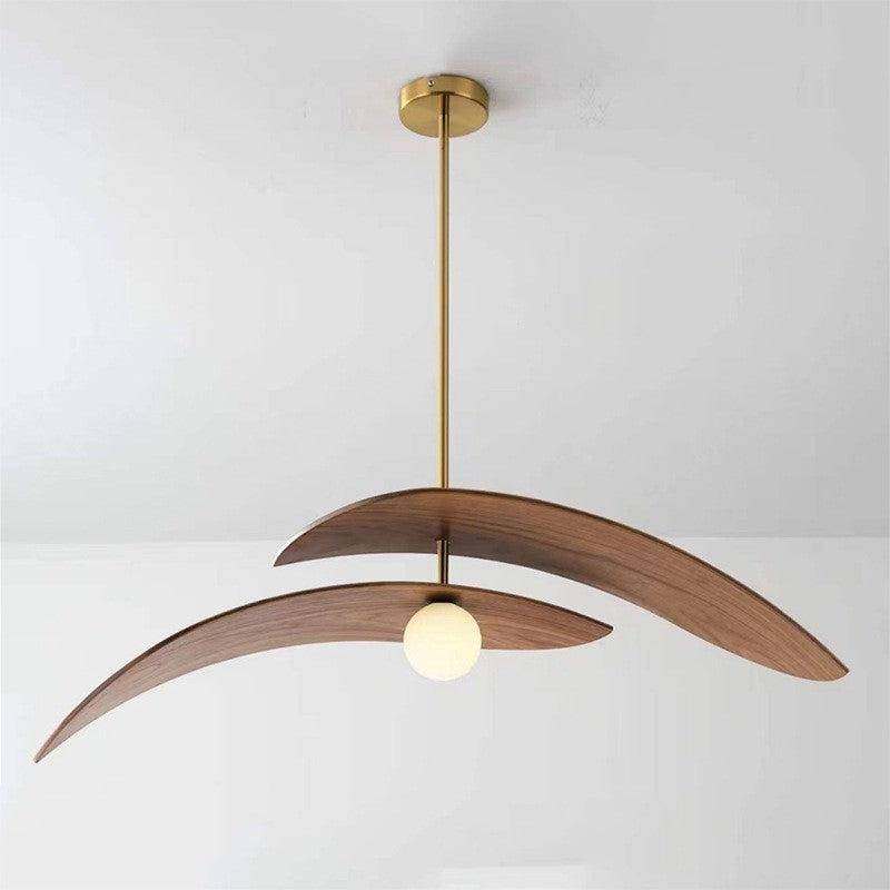 Wabi Sabi Zen Pendant Japanese Walnut Lamp